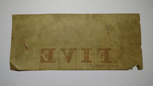 Load image into Gallery viewer, $5 1855 Charleston South Carolina SC Obsolete Currency Bank Note Bill State Bank