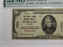 Load image into Gallery viewer, $20 1929 Burr Oak Kansas KS National Currency Bank Note Bill Ch. #7302 VF25 PMG