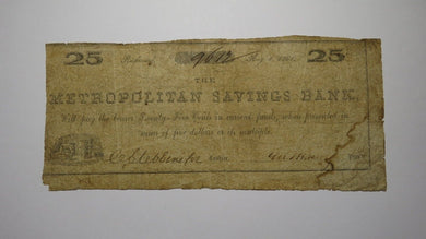 $.25 1861 Richmond Virginia VA Obsolete Currency Bank Note Bill! Metropolitan