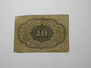 1863 $.10 First Issue Fractional Currency Obsolete Bank Note Bill 1st Issue