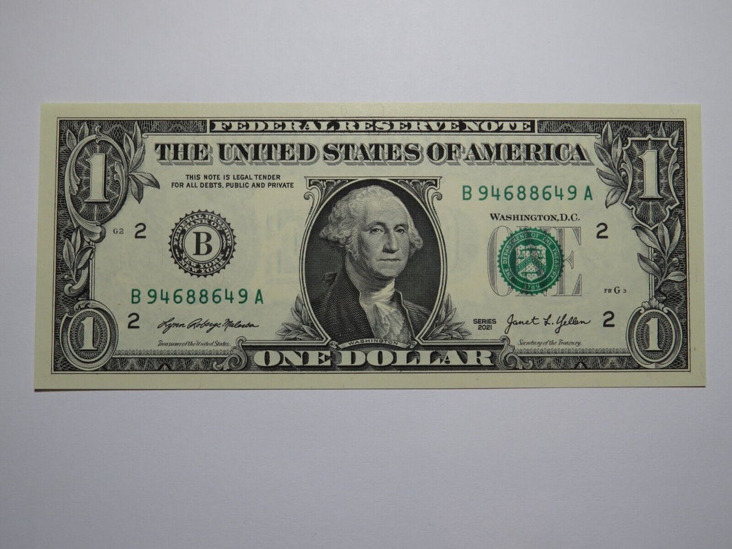 $1 2021 Radar Serial Number Federal Reserve Currency Bank Note Bill UNC 94688649