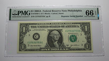 Load image into Gallery viewer, $1 2003 Repeater Serial Number Federal Reserve Currency Bank Note Bill PMG UNC66