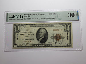 $10 1929 Independence Kansas KS National Currency Bank Note Bill Ch. #4592 VF30