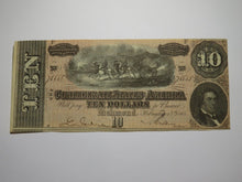 Load image into Gallery viewer, $10 1864 Richmond Virginia VA Confederate Currency Bank Note Bill RARE T68 VF++