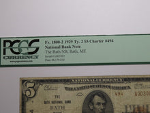 Load image into Gallery viewer, $5 1929 Bath Maine ME National Currency Bank Note Bill Charter #494 F15 PCGS