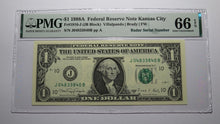 Load image into Gallery viewer, $1 1988 Radar Serial Number Federal Reserve Currency Bank Note Bill PMG UNC66EPQ