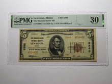 Load image into Gallery viewer, $5 1929 Lewiston Maine National Currency Bank Note Bill Charter #2260 VF30 PMG