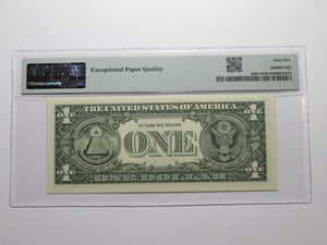 $1 2017 Radar Serial Number Federal Reserve Currency Bank Note Bill PMG UNC65EPQ