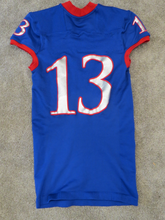 Load image into Gallery viewer, 2018-21 Kansas Jayhawks Game Used Worn NCAA ADIDAS Football Jersey Home Large!