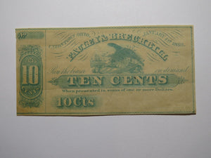 $.10 1863 Uniontown Ohio OH Obsolete Currency Bank Note Bill Fauley & Brechbill