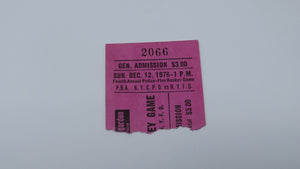 December 12, 1976 FDNY Vs. NYPD Hockey Ticket Stub! Fire Department Vs. Police