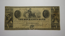 Load image into Gallery viewer, $5 1853 Augusta Georgia GA Obsolete Currency Bank Note Bill Mechanics Gutter