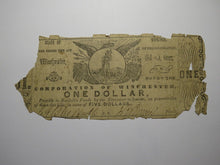 Load image into Gallery viewer, $1 1862 Winchester Virginia Obsolete Currency Bank Note Bill Corp. of Winchester