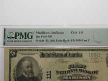 Load image into Gallery viewer, $5 1902 Madison Indiana IN National Currency Bank Note Bill Ch. #111 VF20 PMG