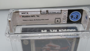 Madden '94 NFL Football Super Nintendo Factory Sealed Video Game Wata Graded 9.2
