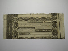 Load image into Gallery viewer, $5 18__ Windsor Vermont Obsolete Currency Bank Note Bill Remainder Miscut UNC+