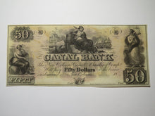 Load image into Gallery viewer, $50 18__ New Orleans Louisiana Obsolete Currency Bank Note Remainder Canal UNC++