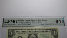 Load image into Gallery viewer, $1 1995 Radar Serial Number Federal Reserve Currency Bank Note Bill PMG UNC64EPQ