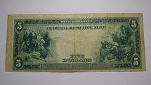 Load image into Gallery viewer, $5 1914 Richmond VA Federal Reserve Gutter Fold Error Large Bank Note Bill VF