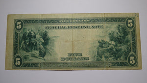 $5 1914 Richmond VA Federal Reserve Gutter Fold Error Large Bank Note Bill VF