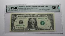 Load image into Gallery viewer, $1 2003 Radar Serial Number Federal Reserve Currency Bank Note Bill PMG UNC66EPQ