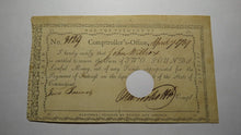 Load image into Gallery viewer, 1789 2 Pounds Connecticut Colonial Currency Interest Certificate Oliver Wolcott