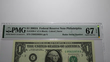 Load image into Gallery viewer, $1 2003 Radar Serial Number Federal Reserve Currency Bank Note Bill PMG UNC67EPQ