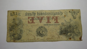 $5 1860 Washington City D.C. Obsolete Currency Bank Note Bill Congressional Bank
