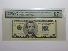 Load image into Gallery viewer, $5 2003 Federal Reserve Star Note Currency Bank Note Bill Superb Gem 67 EPQ PMG