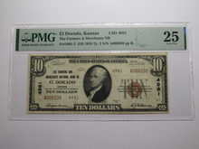 Load image into Gallery viewer, $10 1929 El Dorado Kansas KS National Currency Bank Note Bill Ch. #4981 VF25 PMG