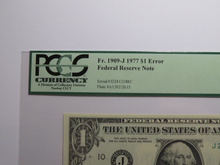 Load image into Gallery viewer, $1 1977 Full Face to Back Offset Error Federal Reserve Bank Note Bill NEW63 PCGS
