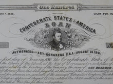 Load image into Gallery viewer, $100 1863 Confederate Bond Certificate Currency Bank Note Bill UNC 14" X 9"
