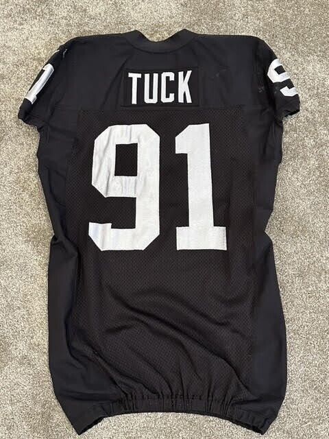 2013 Jack Crawford Oakland Raiders Game Used Worn Football Jersey Justin Tuck