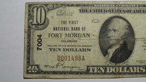 $10 1929 Fort Morgan Colorado CO National Currency Bank Note Bill Ch. #7004 RARE