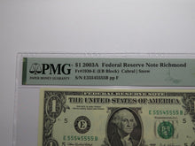 Load image into Gallery viewer, $1 2003 Near Solid Serial Number Federal Reserve Bank Note Bill UNC65 #55545555