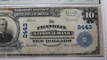 Load image into Gallery viewer, $10 1902 Franklin New Hampshire NH National Currency Bank Note Bill #2443 VF20