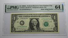 Load image into Gallery viewer, $1 1988A Radar Serial Number Federal Reserve Currency Bank Note Bill PMG UNC64