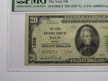 Load image into Gallery viewer, $20 1929 Saco Maine ME National Currency Bank Note Bill Charter #1528 VF20