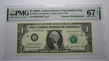 Load image into Gallery viewer, $1 2003 Repeater Serial Number Federal Reserve Currency Bank Note Bill PMG UNC67