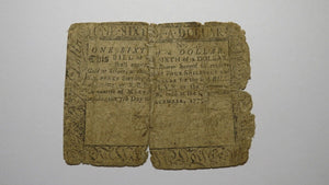 1775 $1/6 Annapolis Maryland MD Colonial Currency Note Bill! RARE ISSUE