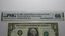 Load image into Gallery viewer, $1 1995 Radar Serial Number Federal Reserve Currency Bank Note Bill PMG UNC66EPQ