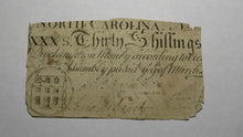 Load image into Gallery viewer, 1754 Thirty Shillings North Carolina NC Colonial Currency Note Bill! 30s RARE!