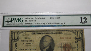 $10 1929 Atmore Alabama AL National Currency Bank Note Bill Ch. #10697 PMG FINE!