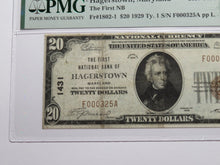 Load image into Gallery viewer, $20 1929 Hagerstown Maryland MD National Currency Bank Note Bill #1431 VF30 PMG