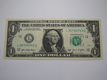 Load image into Gallery viewer, $1 2021 Radar Serial Number Federal Reserve Currency Bank Note Bill UNC 34744743