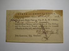 Load image into Gallery viewer, 1782 Five Pounds Connecticut Pay Table Colonial Currency Note Wolcott Pomeroy