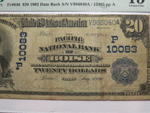 Load image into Gallery viewer, $20 1902 Boise Idaho ID National Currency Bank Note Bill Charter #10083 F15 PMG