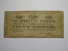 Load image into Gallery viewer, $.50 1862 Staunton Virginia Obsolete Currency Bank Note Bill County of Augusta