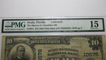 Load image into Gallery viewer, $10 1902 Ocala Florida FL National Currency Bank Note Bill Ch. #10578 F15 PMG