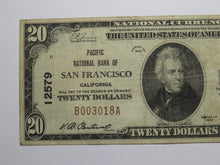 Load image into Gallery viewer, $20 1929 San Francisco California National Currency Bank Note Bill #12579 FINE